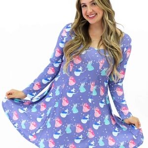 Cakeworthy Sleeping Beauty Aurora Fairies Long Sleeve Skater Dress Women Large